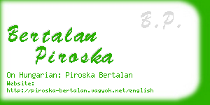 bertalan piroska business card